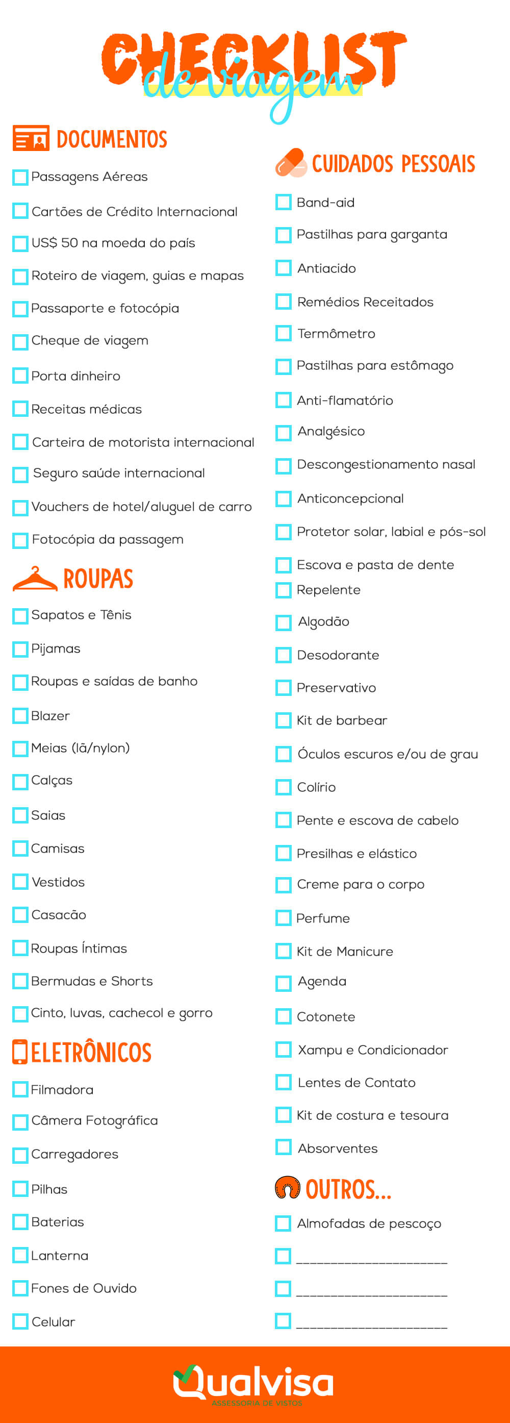 Dicas De Organiza O De Viagem B Nus Checklist De Viagem Qualvisa